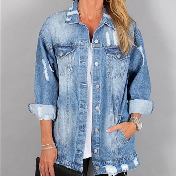 love tree distressed denim jacket